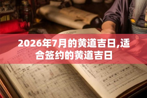 2026年7月的黄道吉日,适合签约的黄道吉日