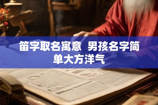 笛字取名寓意  男孩名字简单大方洋气