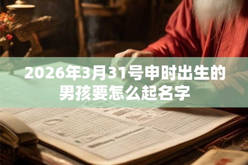 2026年3月31号申时出生的男孩要怎么起名字