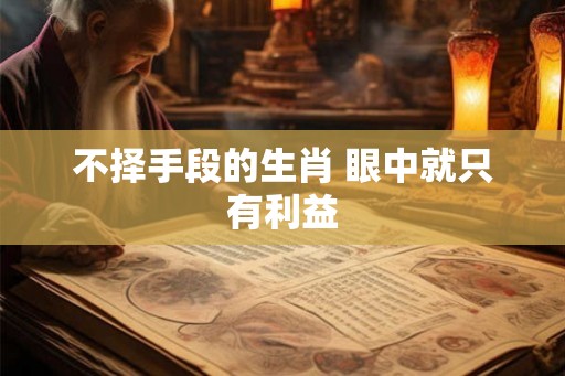 不择手段的生肖 眼中就只有利益