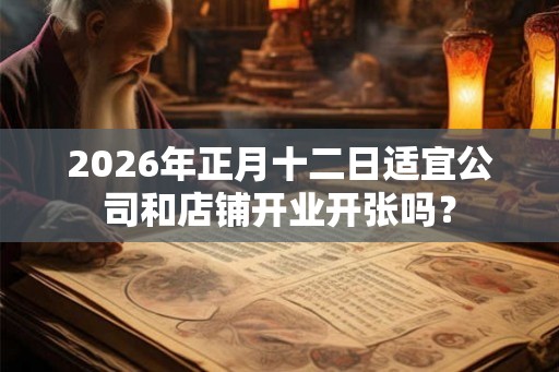 2026年正月十二日适宜公司和店铺开业开张吗？