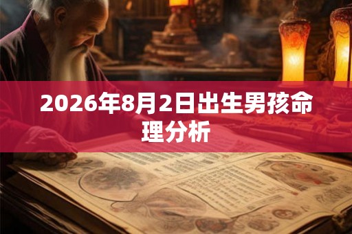 2026年8月2日出生男孩命理分析