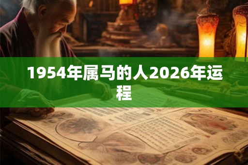 1954年属马的人2026年运程