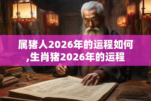 属猪人2026年的运程如何,生肖猪2026年的运程