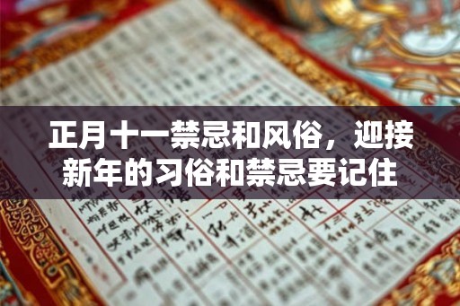 正月十一禁忌和风俗，迎接新年的习俗和禁忌要记住