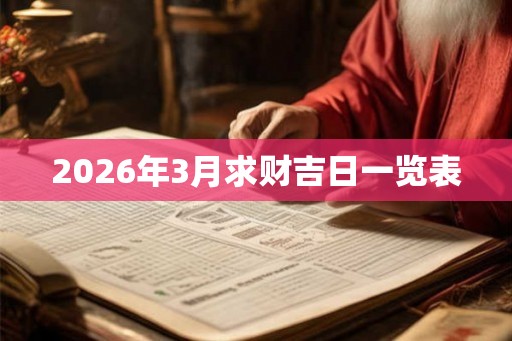 2026年3月求财吉日一览表