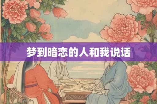 梦到暗恋的人和我说话