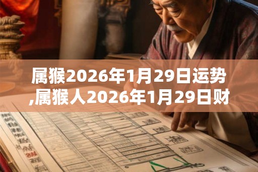 属猴2026年1月29日运势,属猴人2026年1月29日财运,生肖猴2026年1月29日运势