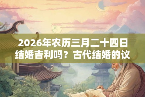 2026年农历三月二十四日结婚吉利吗？古代结婚的议程