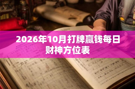 2026年10月打牌赢钱每日财神方位表