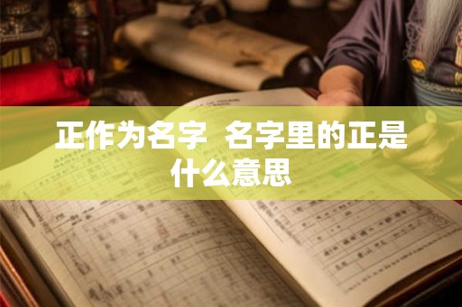 正作为名字 名字里的正是什么意思 正作为名字 名字里的正是什么意思