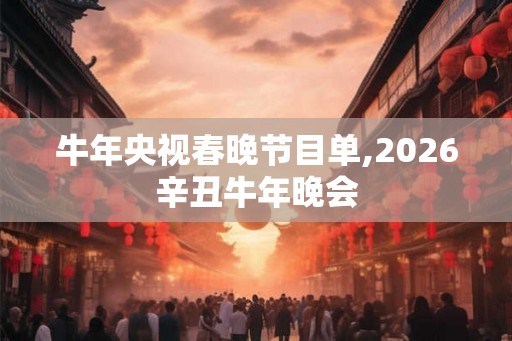 牛年央视春晚节目单,2026辛丑牛年晚会
