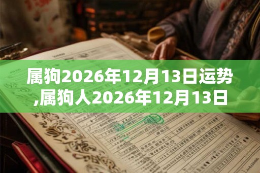 属狗2026年12月13日运势,属狗人2026年12月13日财运,生肖狗2026年12月13日运势