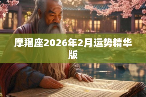 摩羯座2026年2月运势精华版