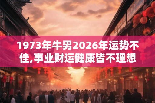 1973年牛男2026年运势不佳,事业财运健康皆不理想