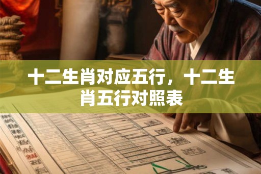 十二生肖对应五行，十二生肖五行对照表