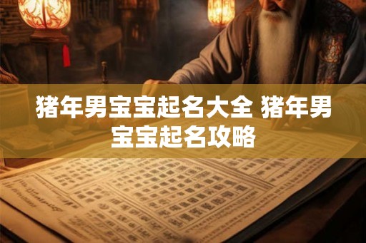 猪年男宝宝起名大全 猪年男宝宝起名攻略
