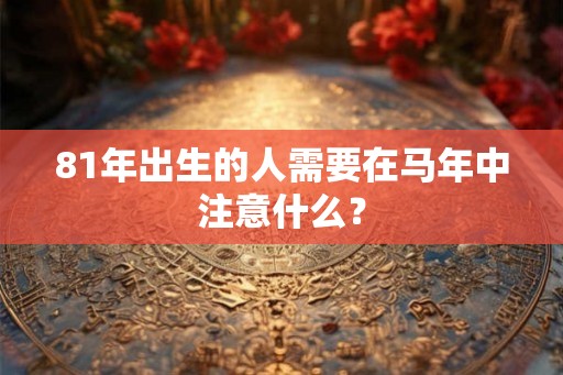81年出生的人需要在马年中注意什么？