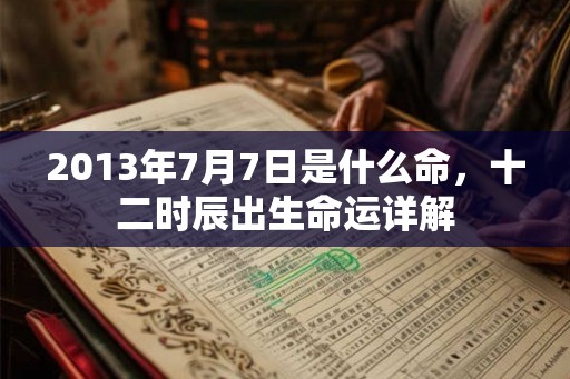2013年7月7日是什么命，十二时辰出生命运详解