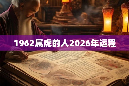 1962属虎的人2026年运程