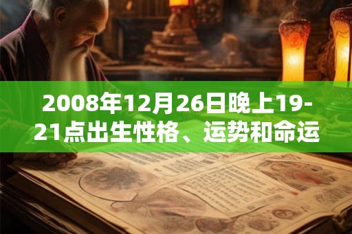 2008年12月26日晚上19-21点出生性格、运势和命运