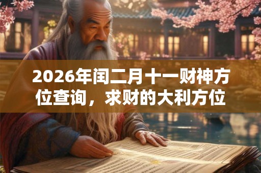 2026年闰二月十一财神方位查询，求财的大利方位