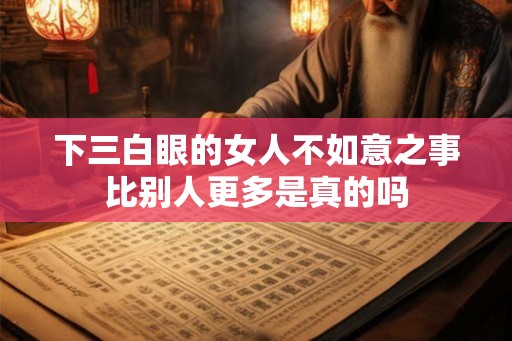 下三白眼的女人不如意之事比别人更多是真的吗