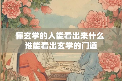 懂玄学的人能看出来什么 谁能看出玄学的门道