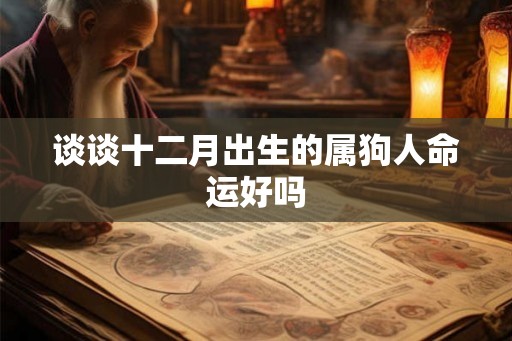 谈谈十二月出生的属狗人命运好吗