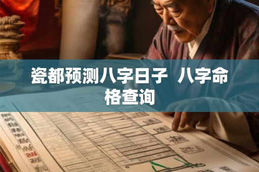 瓷都预测八字日子  八字命格查询