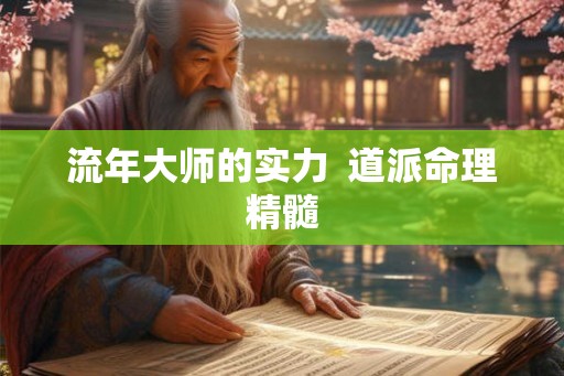 流年大师的实力  道派命理精髓