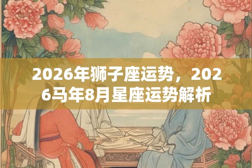 2026年狮子座运势，2026马年8月星座运势解析