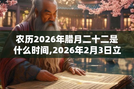 农历2026年腊月二十二是什么时间,2026年2月3日立春