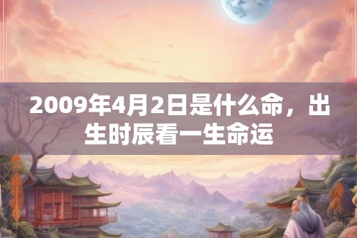 2009年4月2日是什么命，出生时辰看一生命运