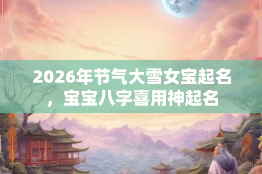 2026年节气大雪女宝起名，宝宝八字喜用神起名
