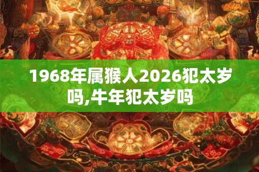 1968年属猴人2026犯太岁吗,牛年犯太岁吗