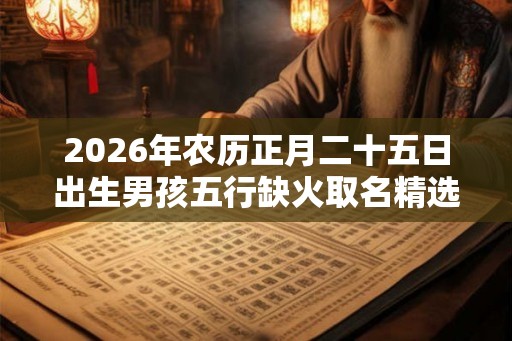 2026年农历正月二十五日出生男孩五行缺火取名精选