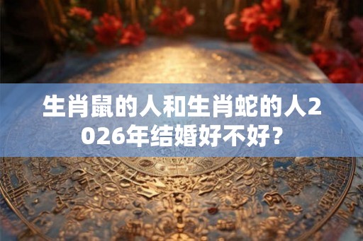 生肖鼠的人和生肖蛇的人2026年结婚好不好？