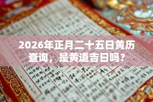 2026年正月二十五日黄历查询，是黄道吉日吗？