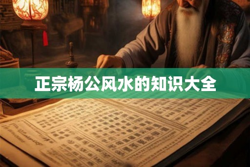 正宗杨公风水的知识大全