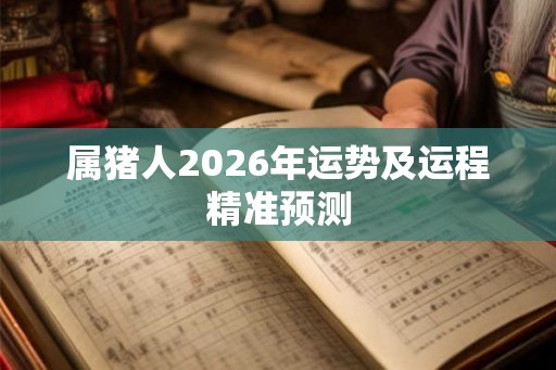 属猪人2026年运势及运程精准预测