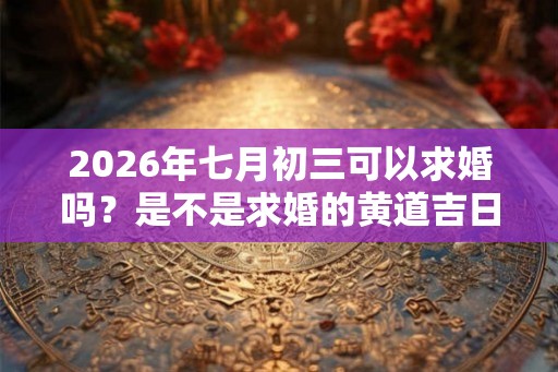 2026年七月初三可以求婚吗？是不是求婚的黄道吉日？