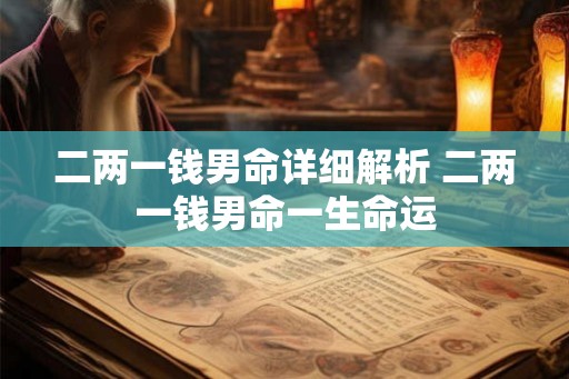 二两一钱男命详细解析 二两一钱男命一生命运