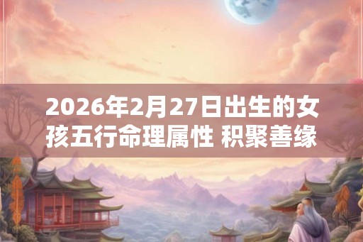 2026年2月27日出生的女孩五行命理属性 积聚善缘无穷尽