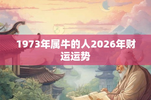 1973年属牛的人2026年财运运势