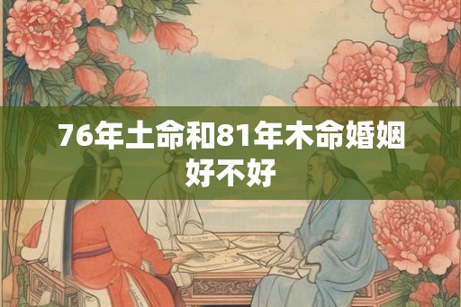 76年土命和81年木命婚姻好不好