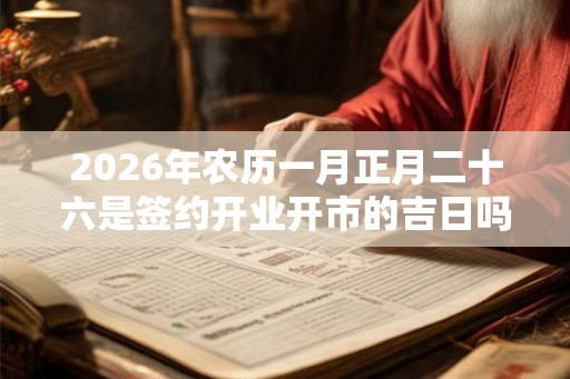 2026年农历一月正月二十六是签约开业开市的吉日吗？