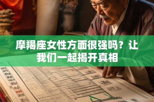 摩羯座女性方面很强吗？让我们一起揭开真相