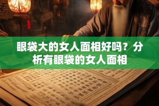 眼袋大的女人面相好吗？分析有眼袋的女人面相