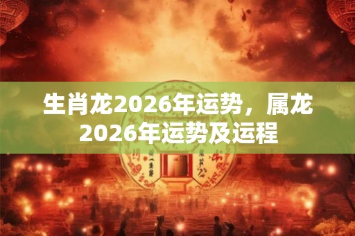 生肖龙2026年运势，属龙2026年运势及运程